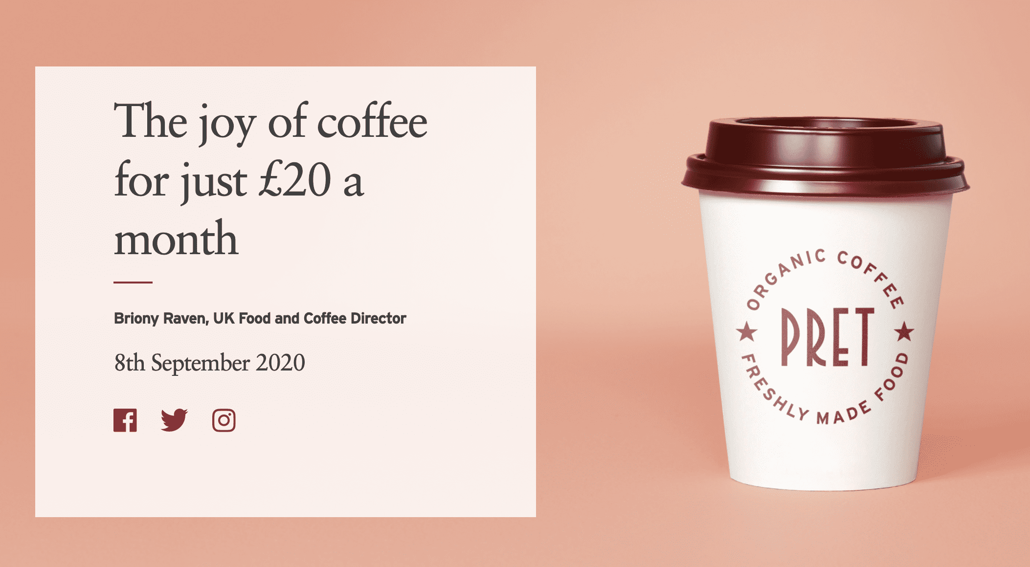 Coffee Subscriptions by Pret