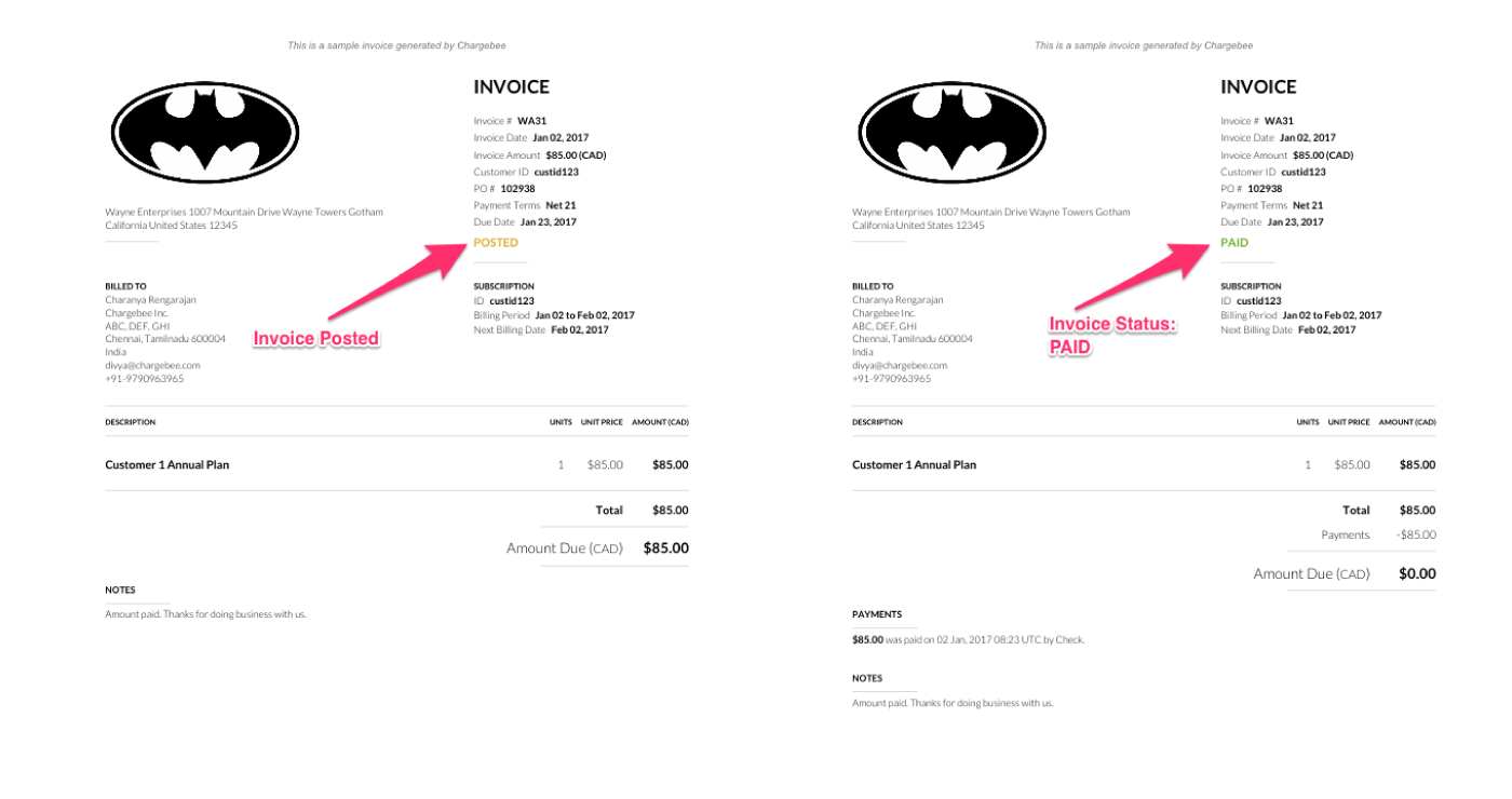 Invoice Status in Net-D