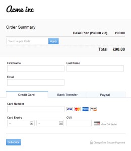 ChargeBee Hosted Payments Page