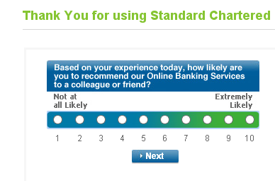 Standard Chartered Net Promoter Score