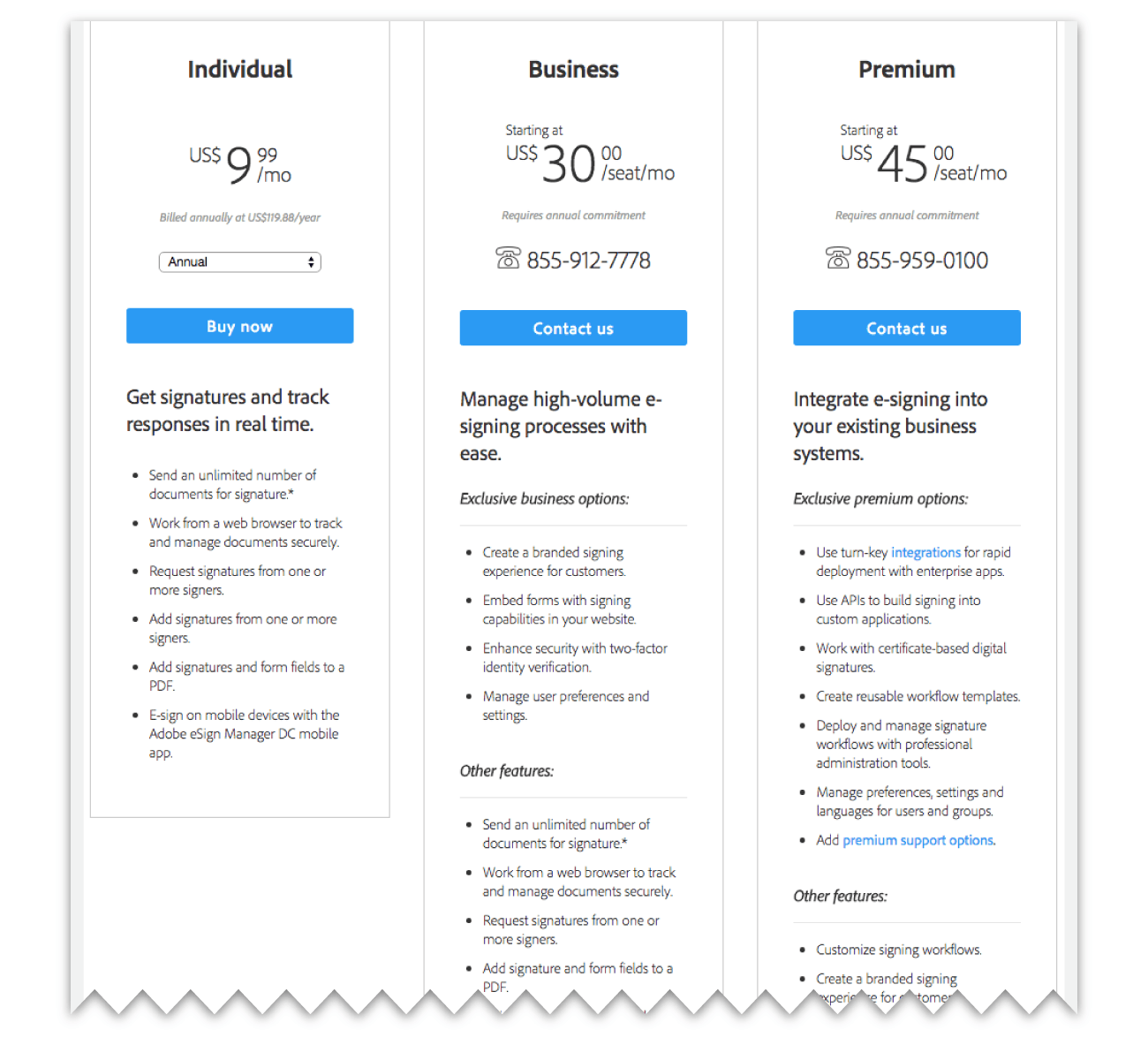 Adobe eSign Pricing