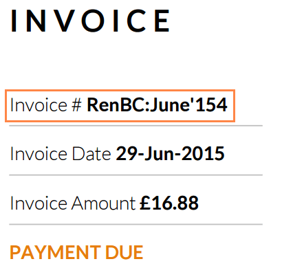 Inovice Number