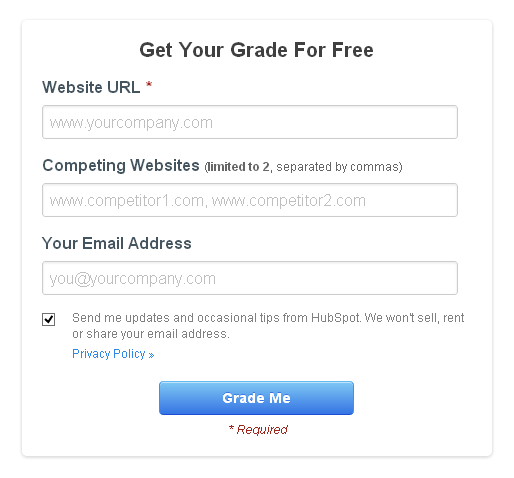 Hubspot Marketing Grader