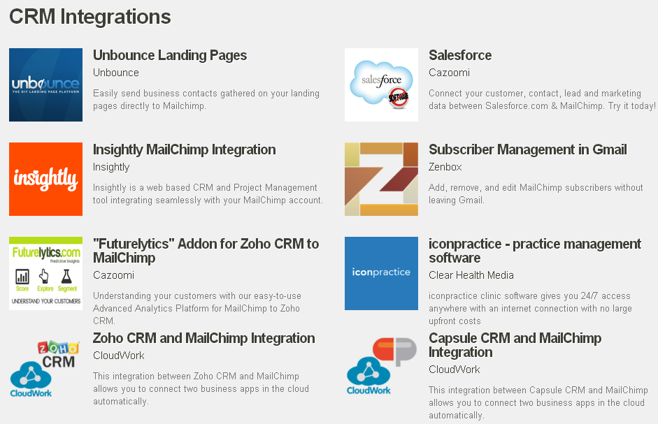 mailchimp integrations