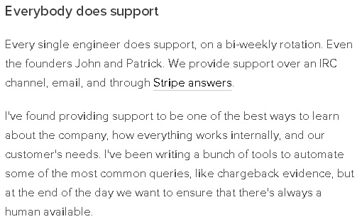 Stripe - Everyone does Support