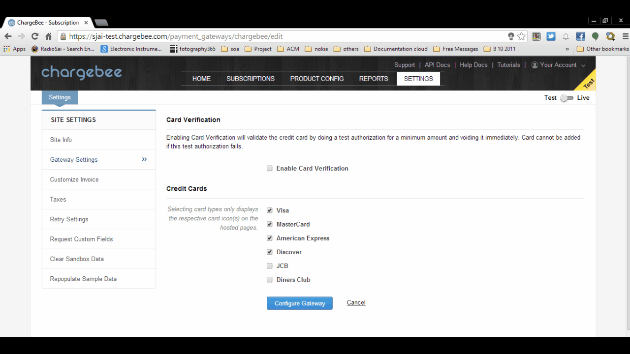 Card Verification ChargeBee