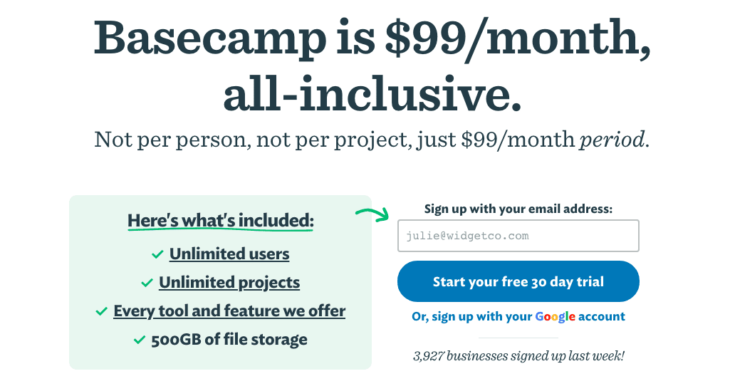 Basecamp Pricing