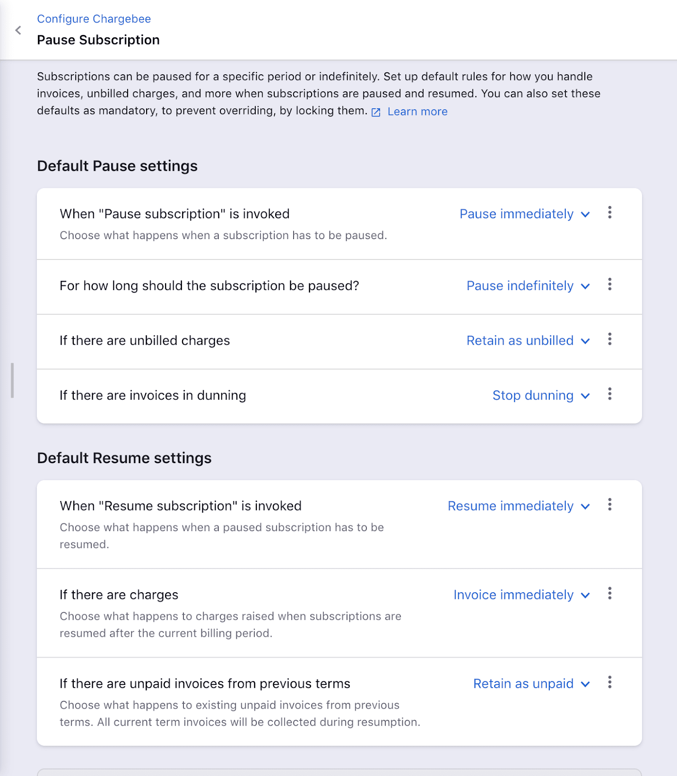 Pausing Subscriptions Inside Chargebee