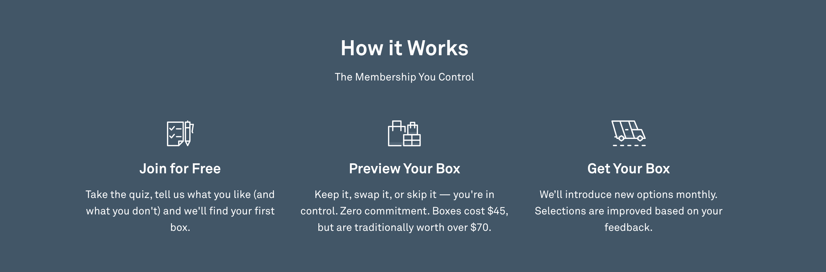 Subscribers control their subscription box membership