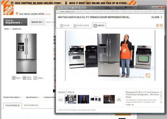 Home Depot website image examples