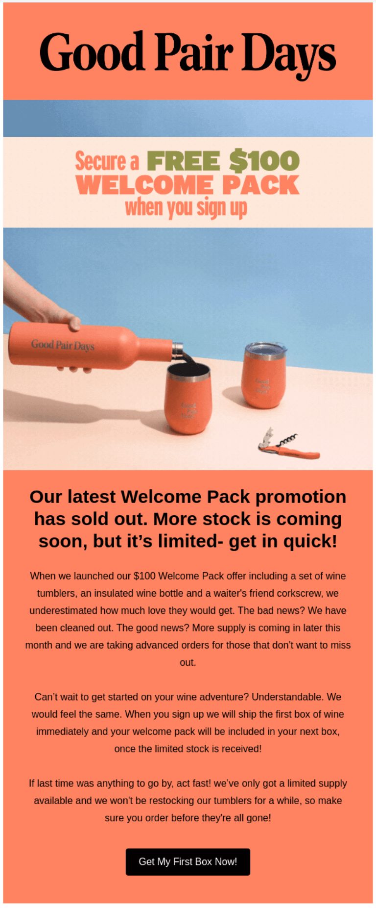 Good Pair Days email promotion