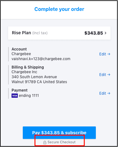 secure checkout example