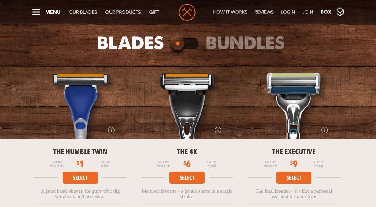 Dollar Shave Club subscription