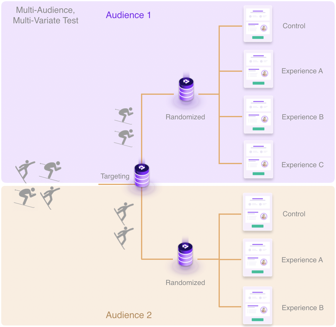 Brightback's Multi-Audience, Multivariate testing