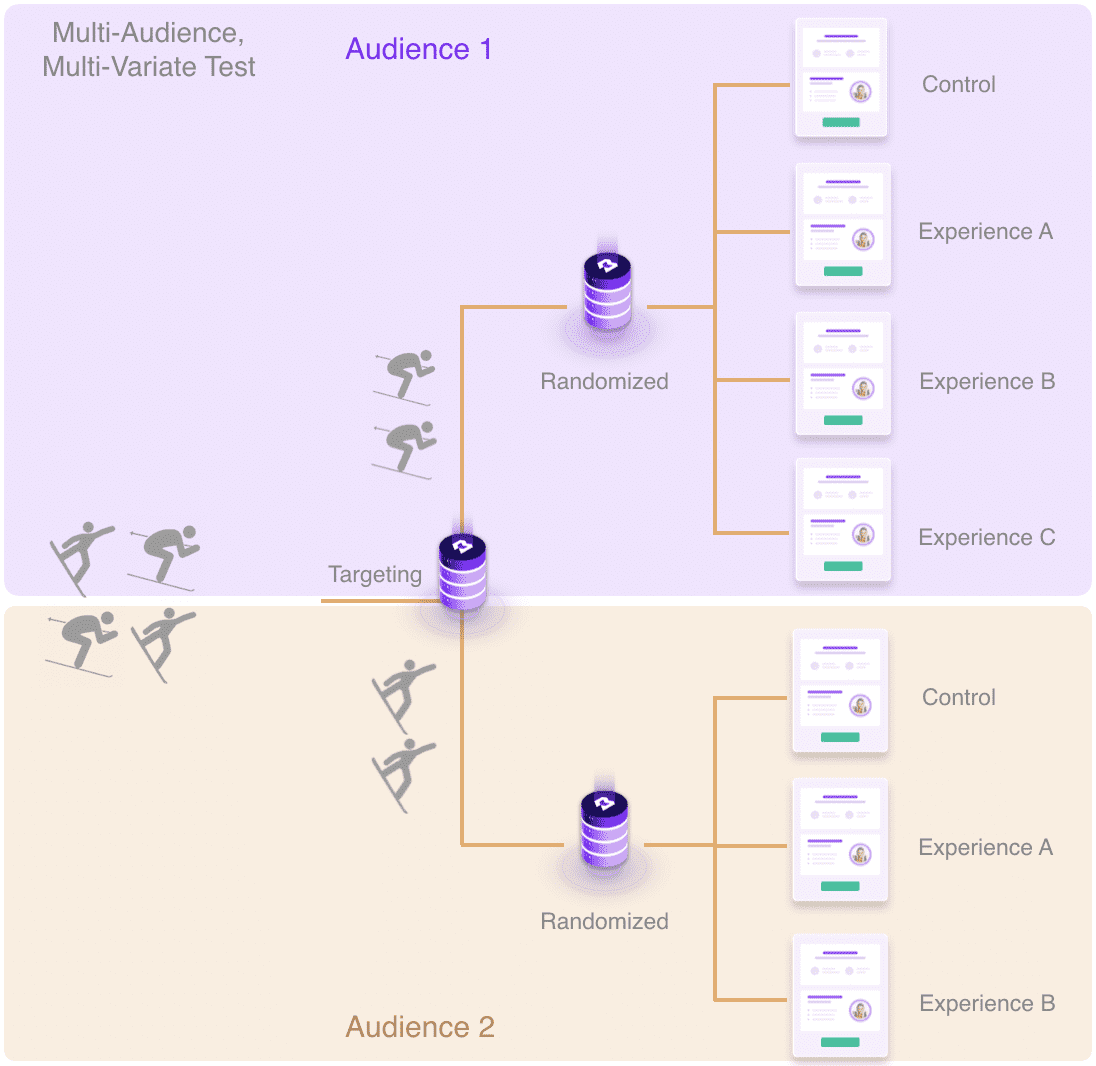 Brightback's Multi-Audience, Multivariate testing