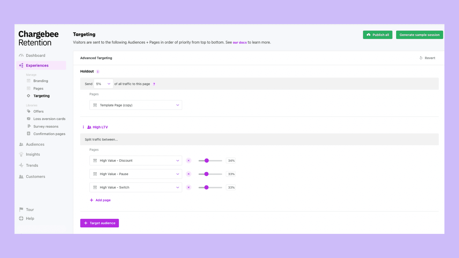 Chargebee Retention Targeting Product Shot