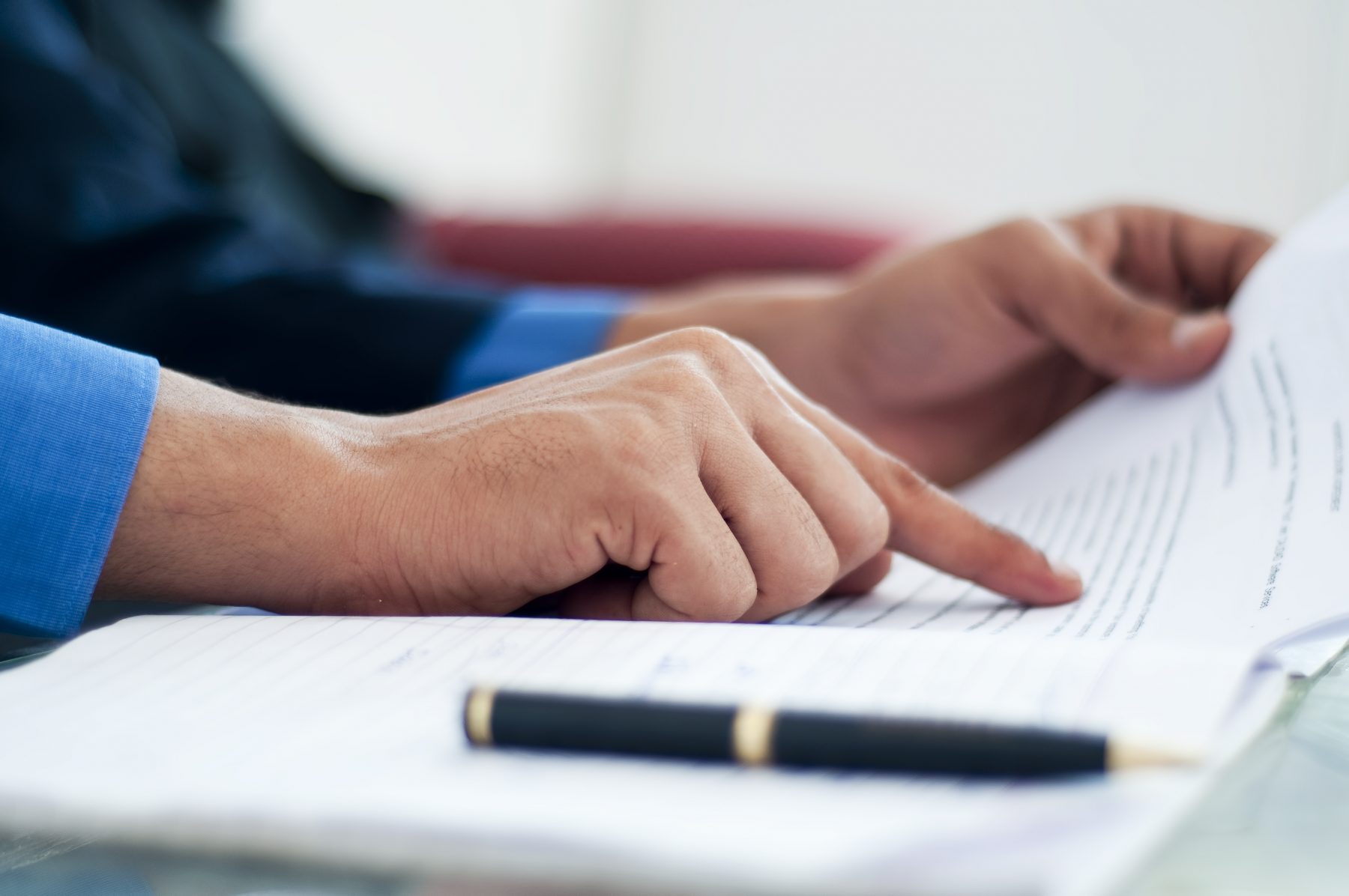 Businessman verifying the documents