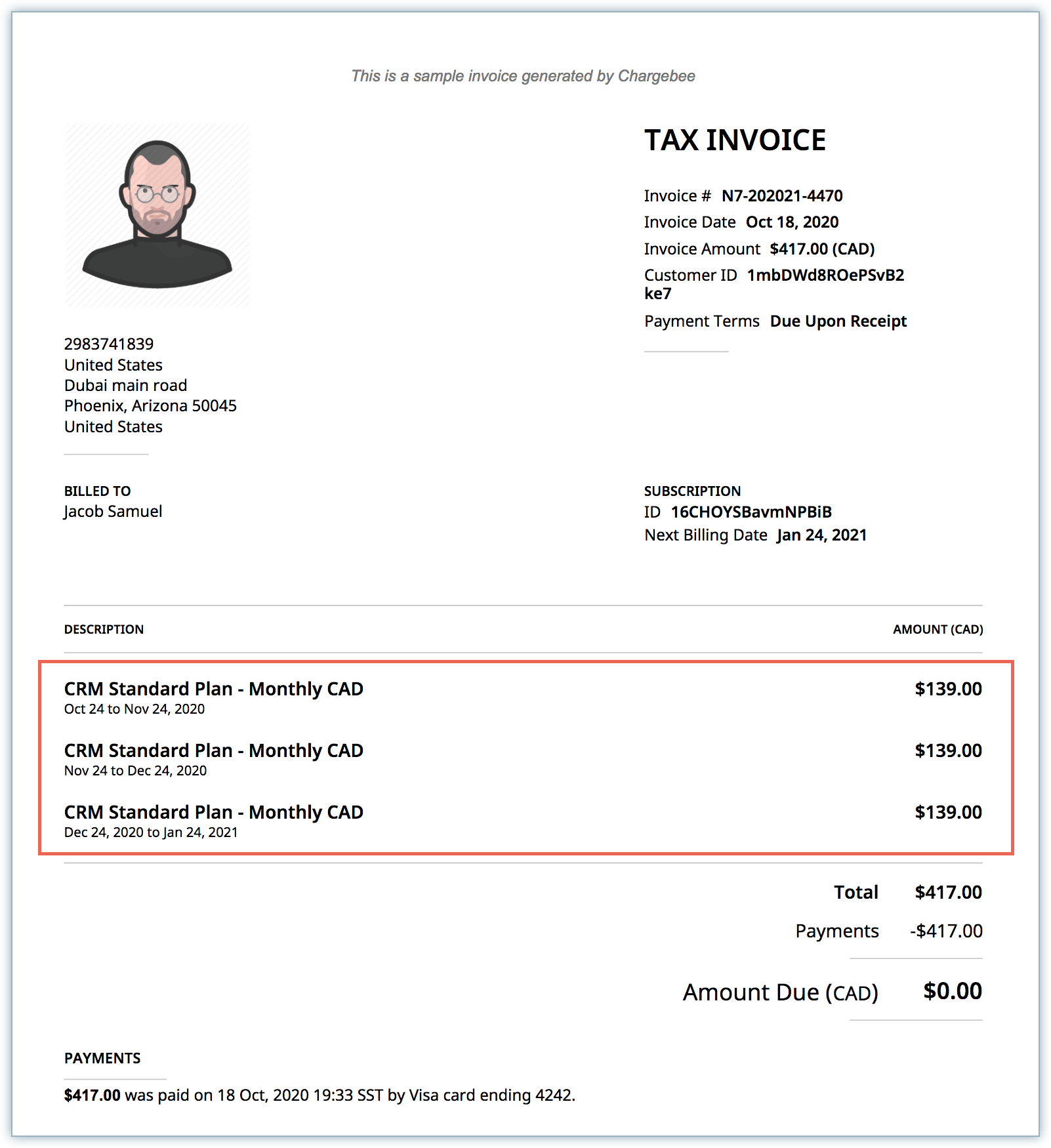 Advance Invoices - Chargebee Docs