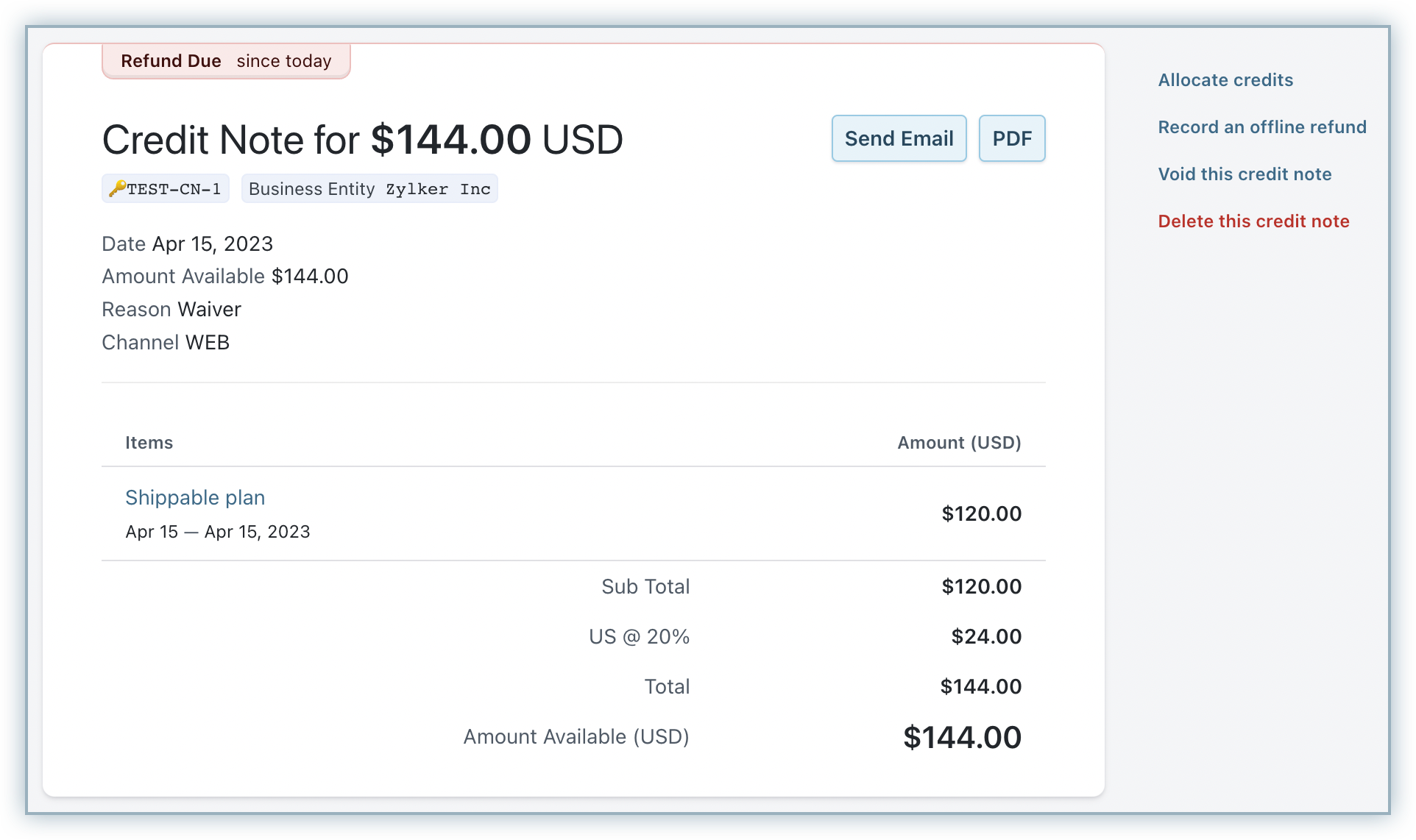 Credit Notes - Chargebee Docs Regarding Credit Note Template Doc