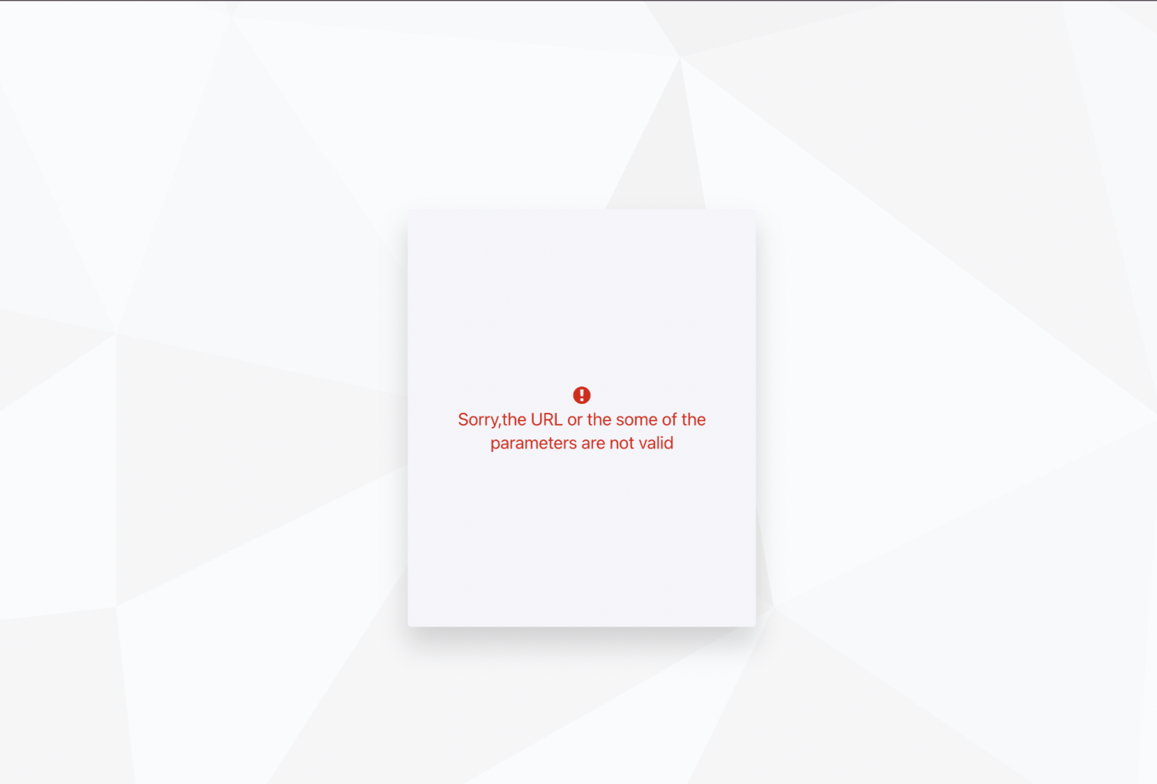 Checkout error: Sorry,the URL or the some of the parameters are not valid
