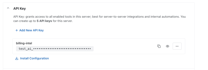 Authentication API key