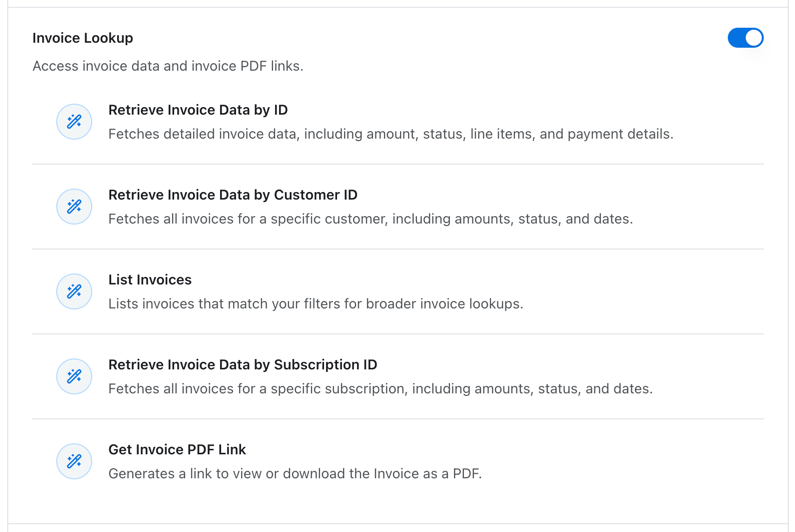 Data Access MCP server invoice lookup toolset