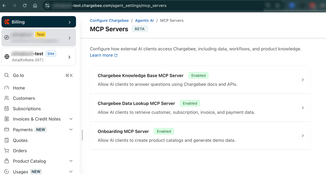 MCP servers configuration