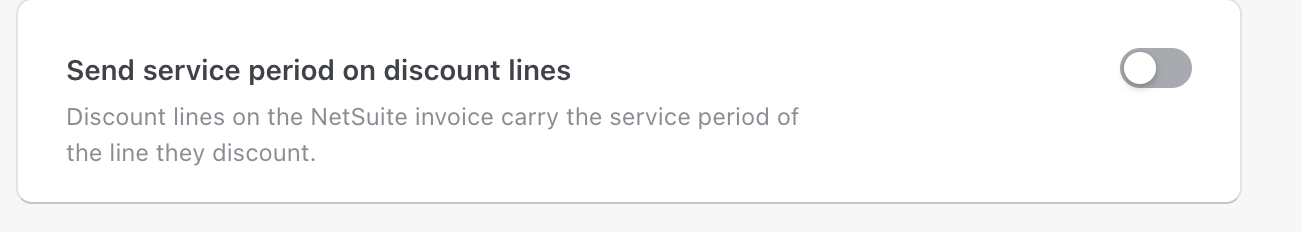 Send service period on discount lines toggle in NetSuite Advanced Sync Rules