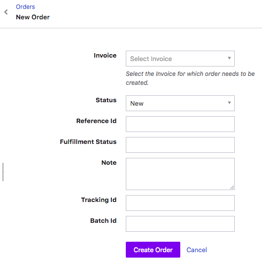 new order page