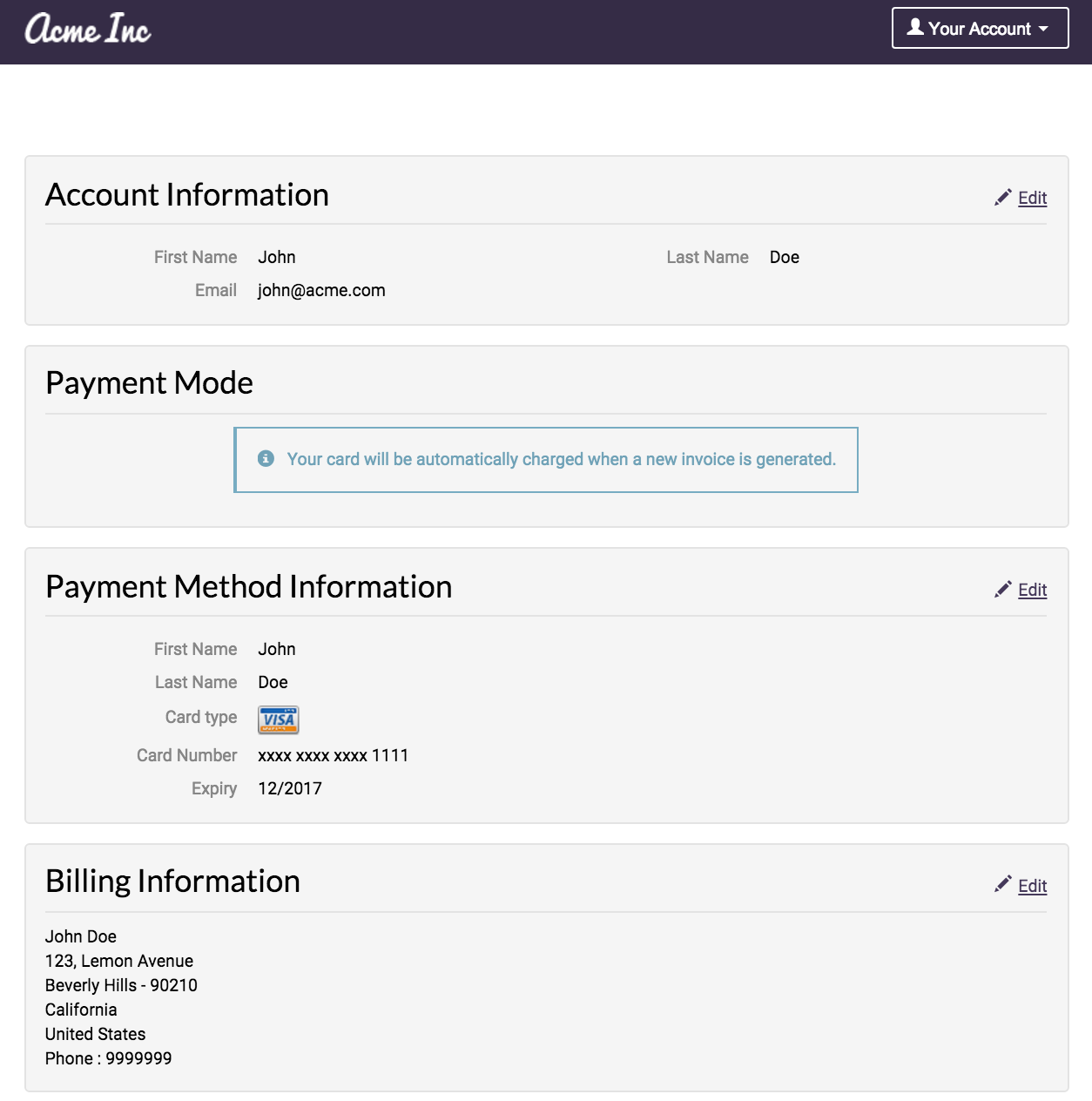 Customer Portal Self Service Portal Chargebee Docs