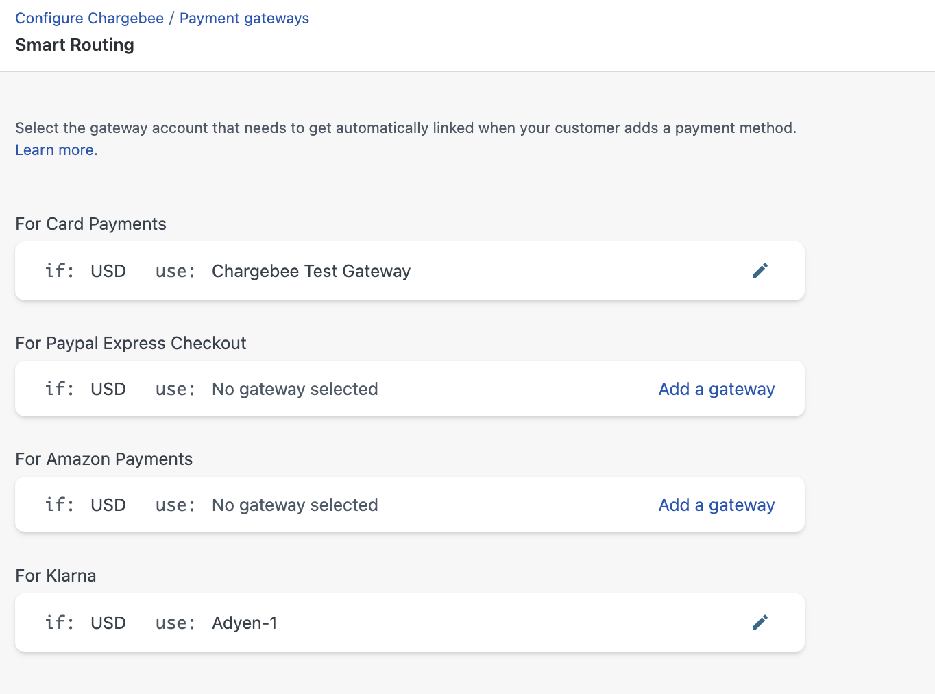 Smart Routing rule that maps Klarna to the selected Adyen instance