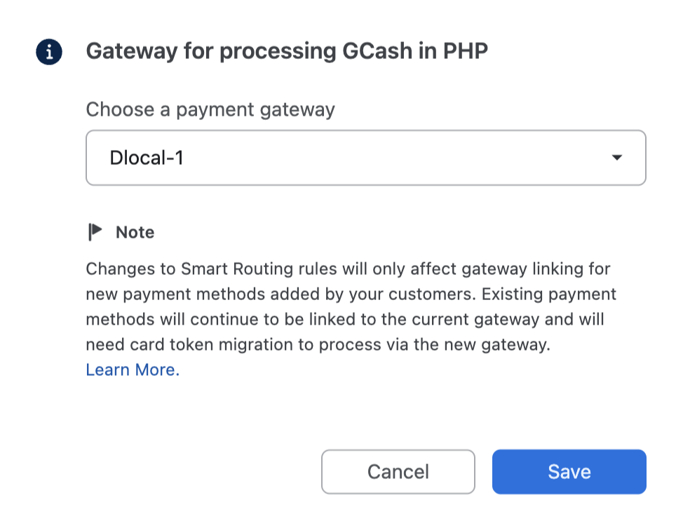 Smart Routing rule for GCash in PHP