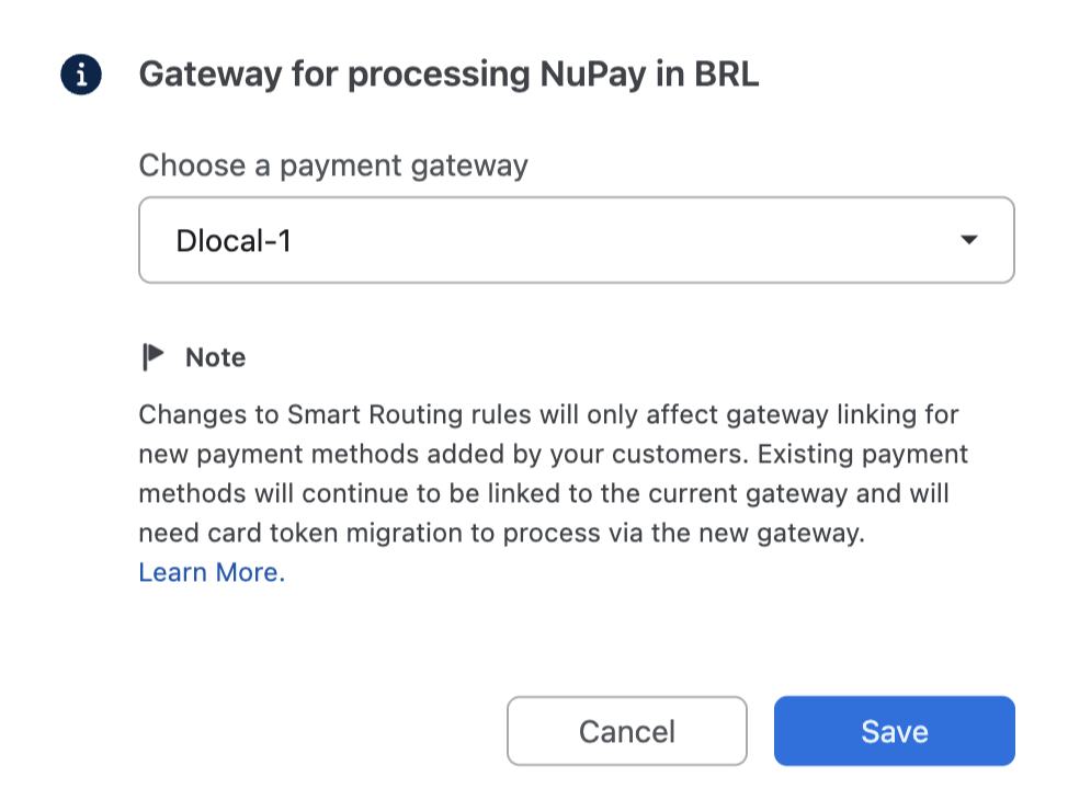 Smart Routing rule for NuPay in BRL