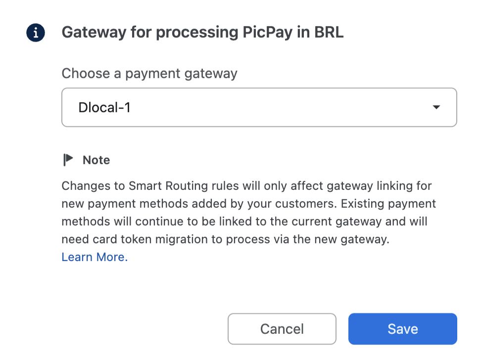Smart Routing rule for PicPay in BRL
