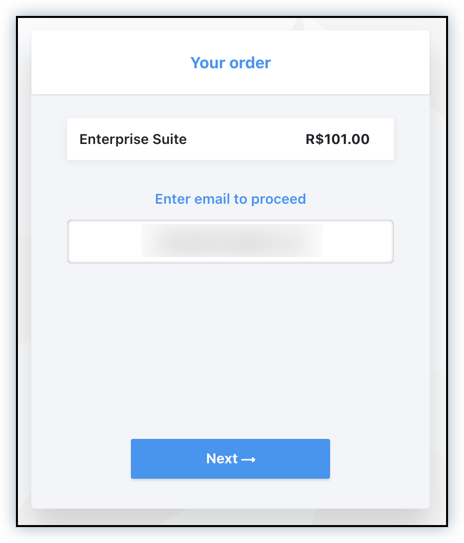 Enter email to proceed page during checkout