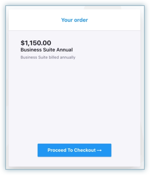 Your order page with the Proceed To Checkout button