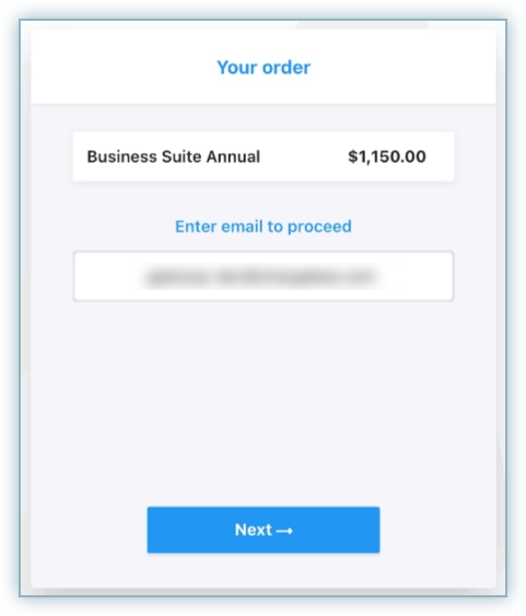Enter email to proceed page during checkout