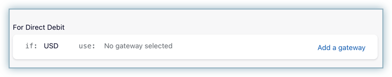 Direct Debit section of Smart Routing with the Edit button for USD