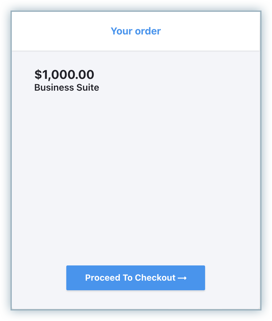 Your order page with the Proceed to Checkout button