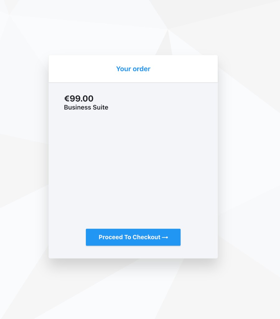 Your order page with the Proceed To Checkout button