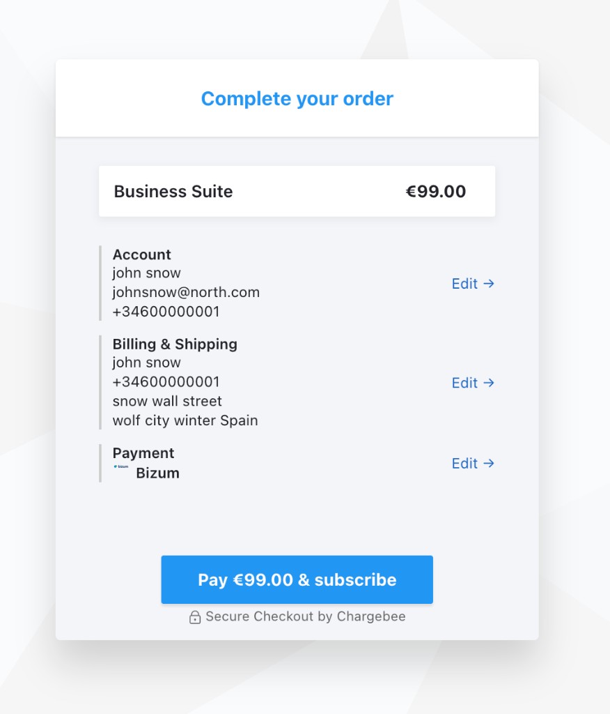 Complete your order page with the Pay button