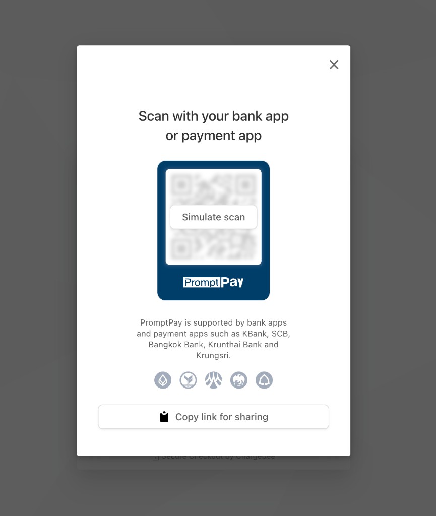 PromptPay QR code page used to authorize the payment
