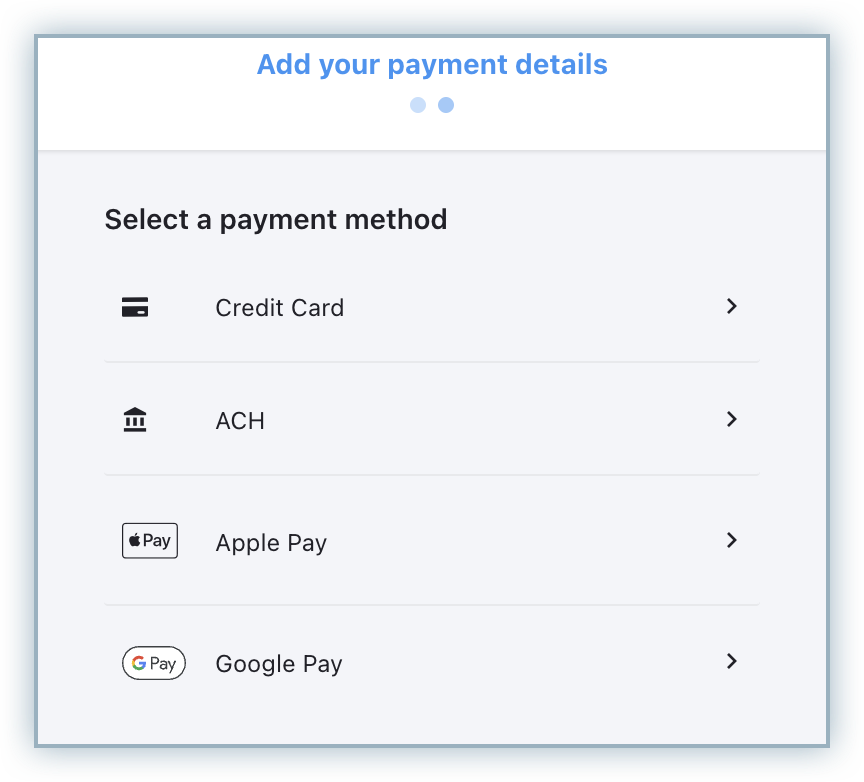 Google Pay tab in the Add your payment details window