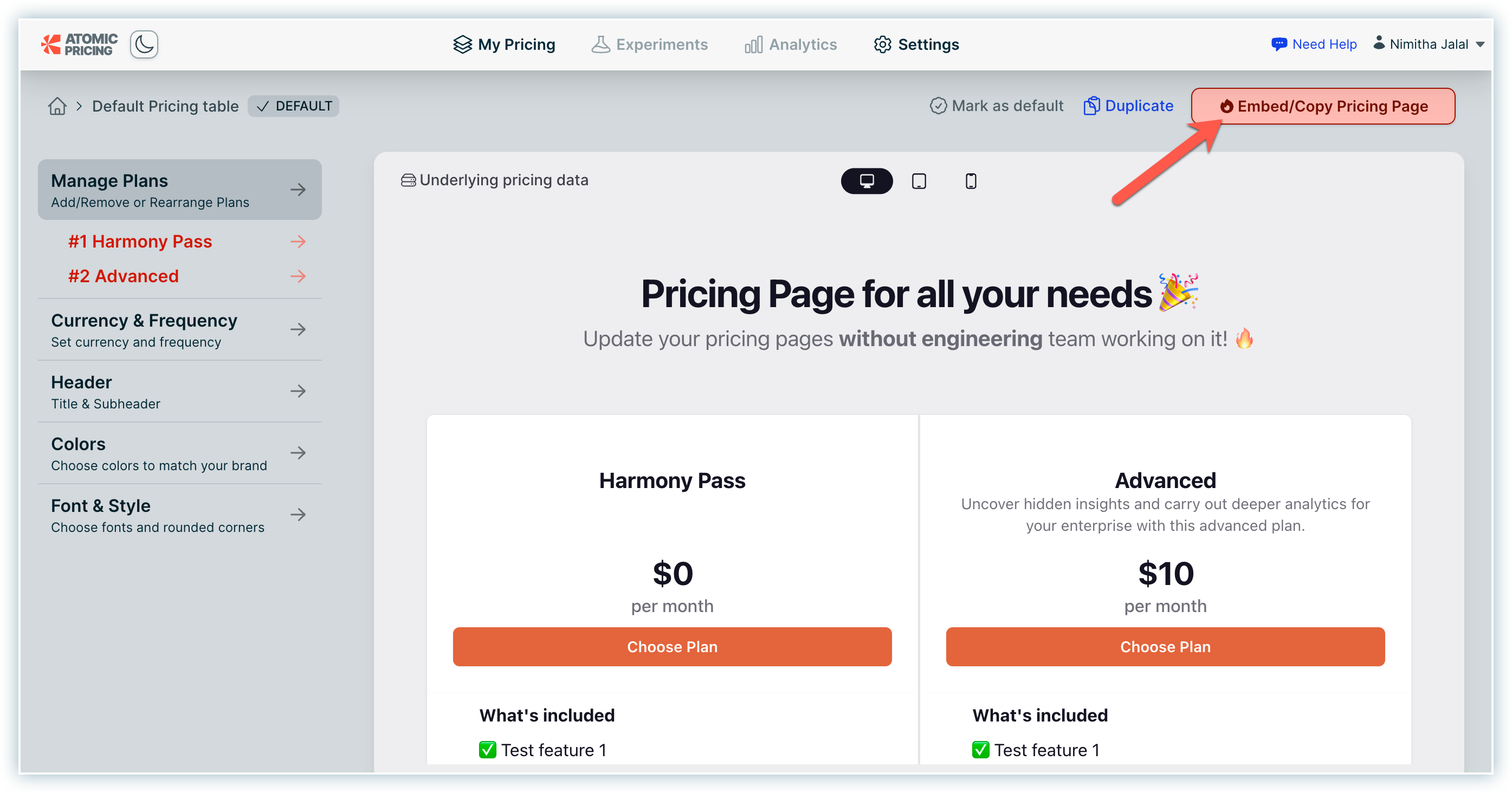 Atomic Pricing Customizations