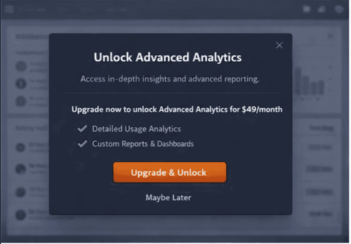 An in-app modal showing a personalized offer.