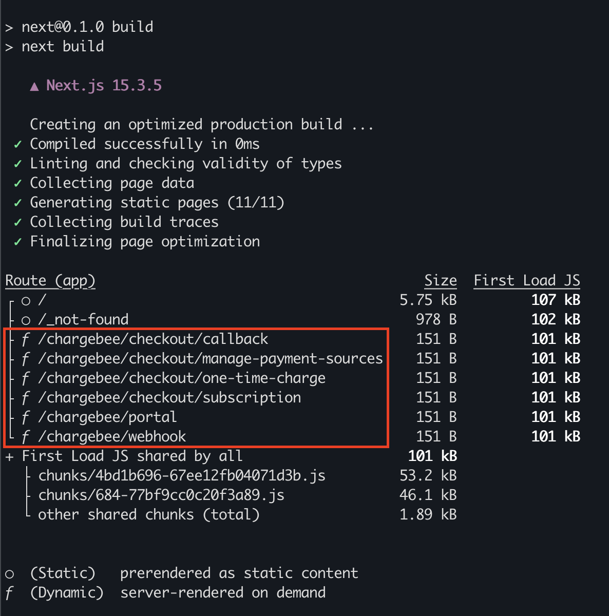 Output of `npm run build`