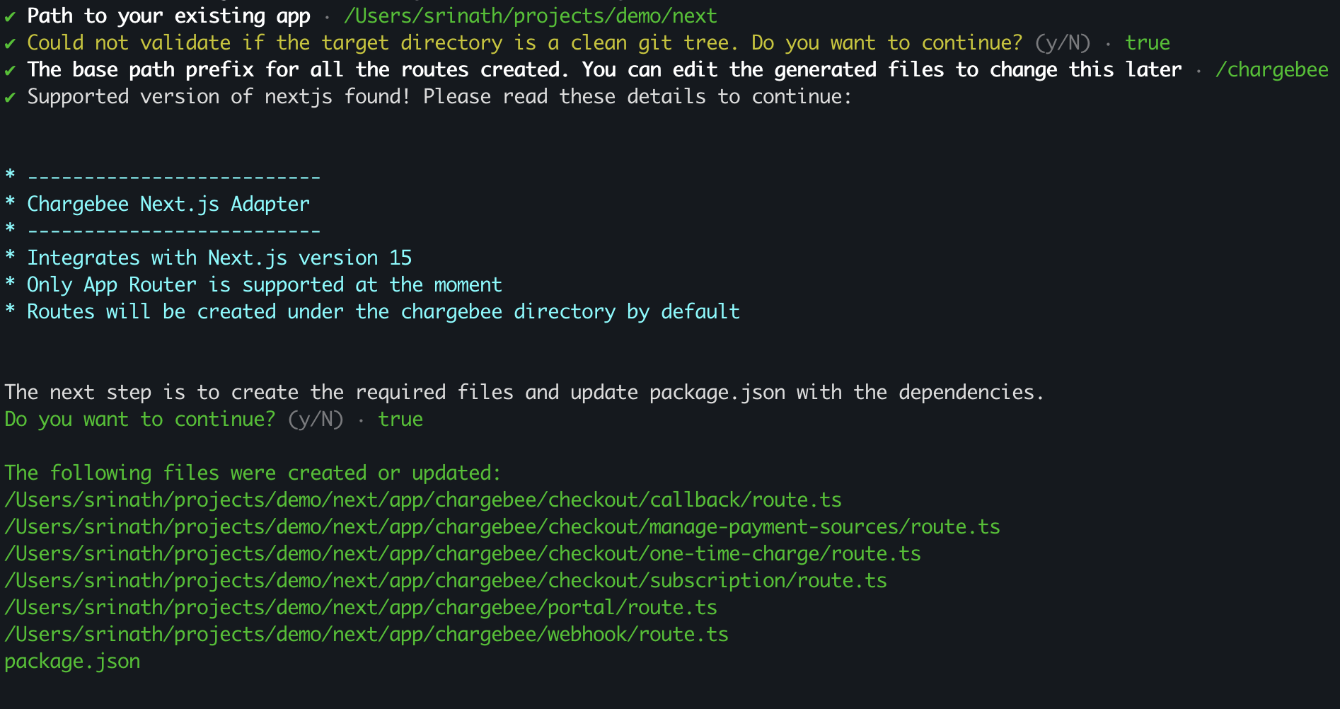 Running chargebee-init